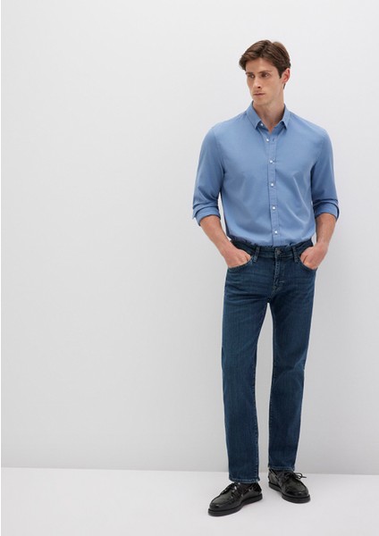 Martin Mavi Premium Puslu Koyu Mavi Jean Pantolon 0037885202