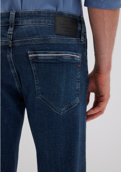 Martin Mavi Premium Puslu Koyu Mavi Jean Pantolon 0037885202