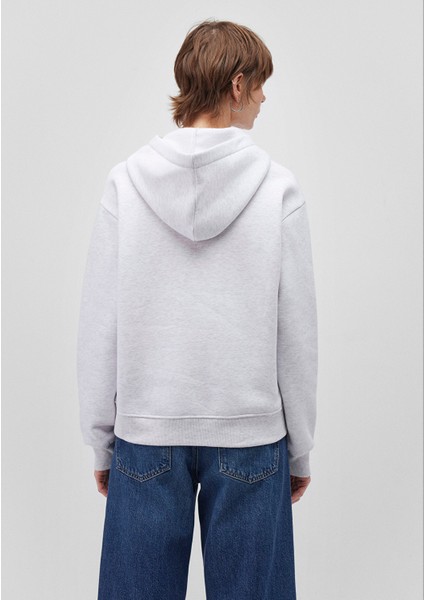 Kapüşonlu Açık Gri Basic Sweatshirt 167299-85438