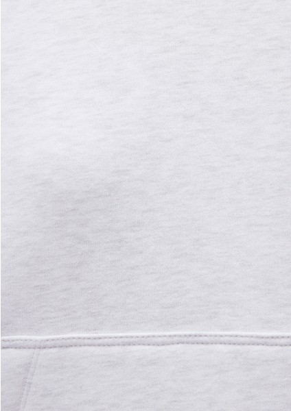 Kapüşonlu Açık Gri Basic Sweatshirt 167299-85438