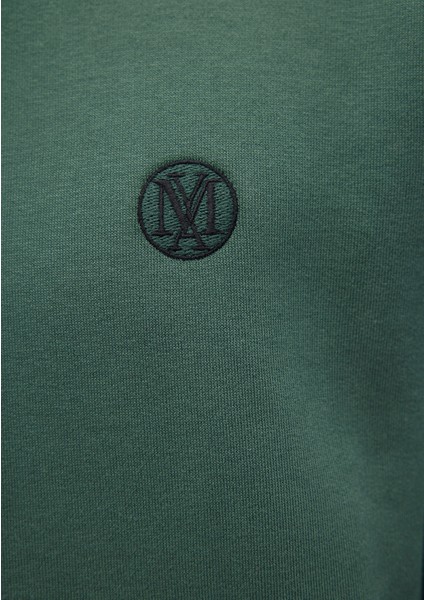 Mavi Logo Nakışlı Kapüşonlu Yeşil Sweatshirt 065809-71580