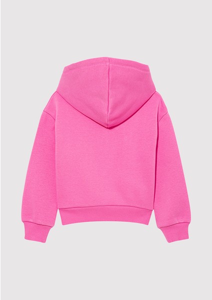 Mavi Logo Baskılı Kapüşonlu Pembe Sweatshirt 7610035-70982