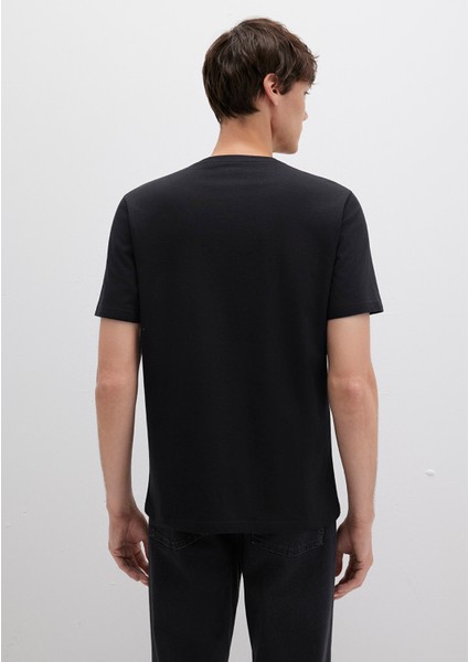 Mavi Logo Baskılı Siyah Tişört 0611714-900