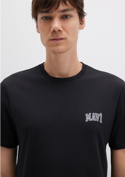 Mavi Logo Baskılı Siyah Tişört 0611714-900