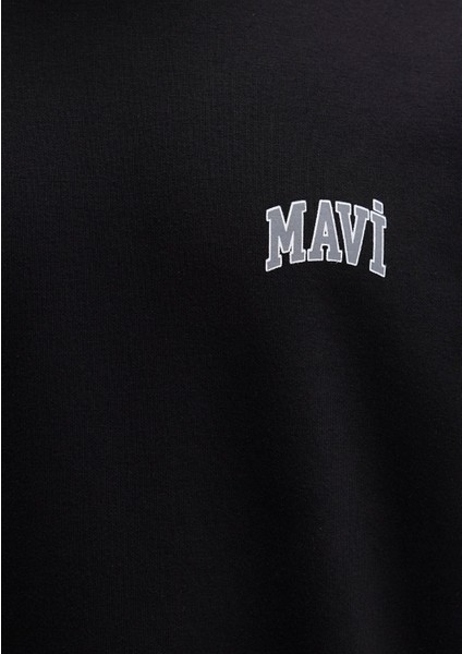 Mavi Logo Baskılı Siyah Sweatshirt 0611716-900