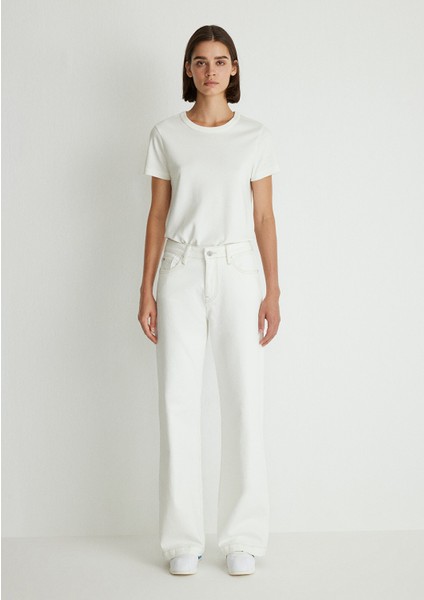 Malibu Kolej Kırık Beyaz Jean Pantolon 1010152-85277