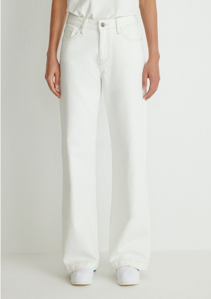 Malibu Kolej Kırık Beyaz Jean Pantolon 1010152-85277