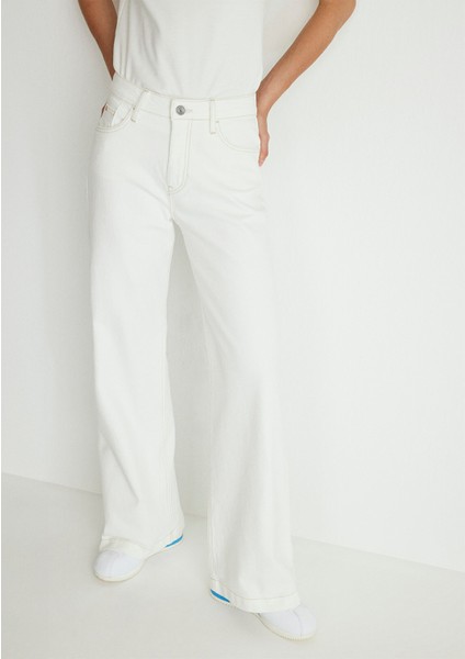 Malibu Kolej Kırık Beyaz Jean Pantolon 1010152-85277