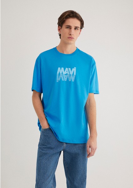 Mavi Logo Baskılı Mavi Tişört 0611311-70772