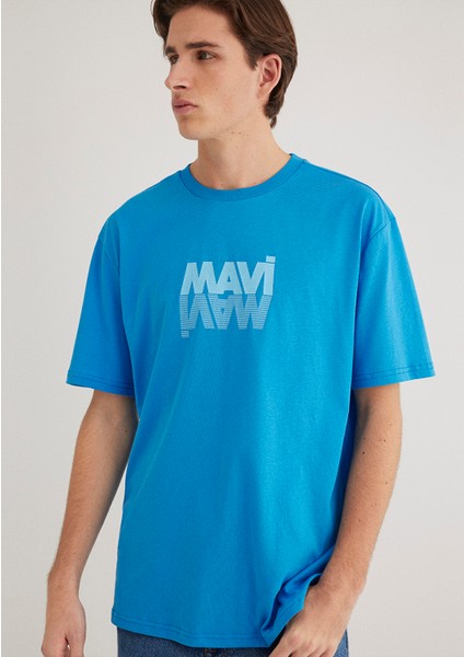 Mavi Logo Baskılı Mavi Tişört 0611311-70772