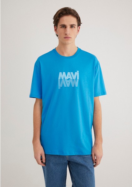 Mavi Logo Baskılı Mavi Tişört 0611311-70772