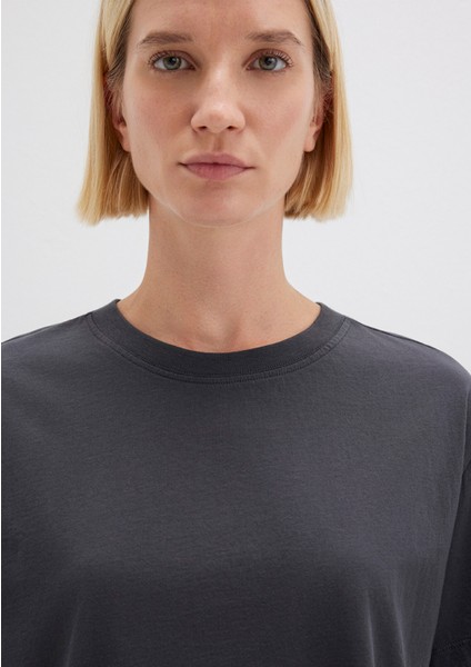 Bisiklet Yaka Antrasit Basic Tişört 1611651-70087