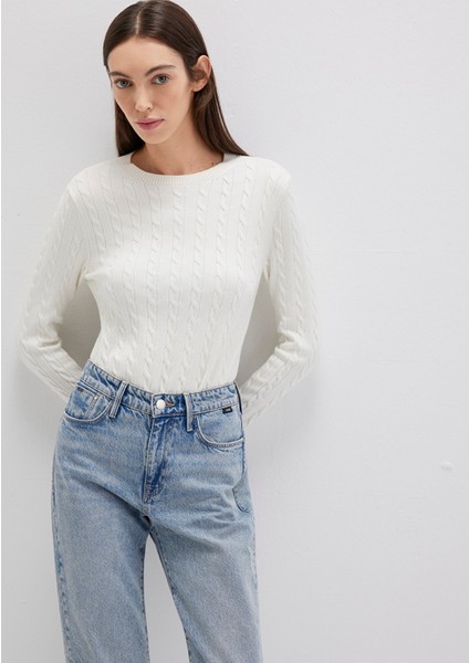 Bisiklet Yaka Ekru Kazak 1710341-70057