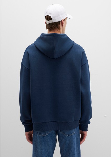 Mavi Logo Baskılı Kapüşonlu Lacivert Sweatshirt 067149-29743