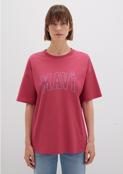 Mavi Logo Baskılı Pembe Tişört 1611193-70931