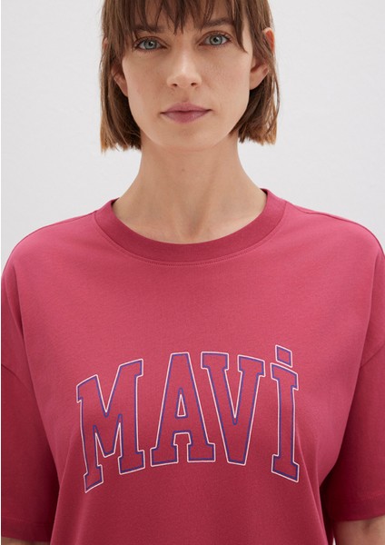 Mavi Logo Baskılı Pembe Tişört 1611193-70931