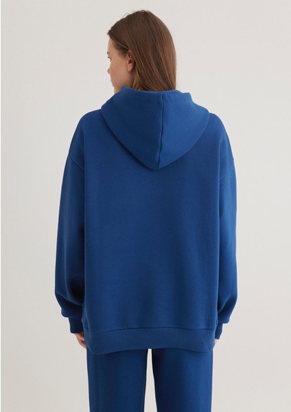 Mavi Logo Baskılı Kapüşonlu Lacivert Sweatshirt 1600361-82625