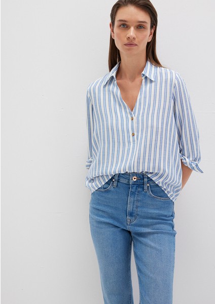 Mavi Çizgili Bluz 122400-83979