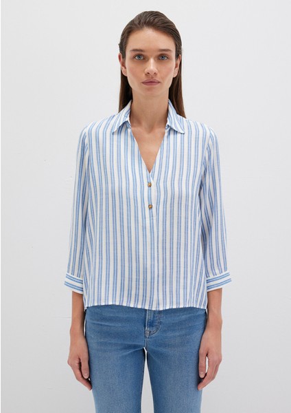 Mavi Çizgili Bluz 122400-83979