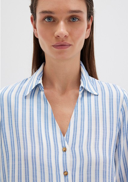 Mavi Çizgili Bluz 122400-83979