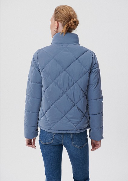 Su İtici Premium Kapitone Mavi Şişme Mont 1110230-70738