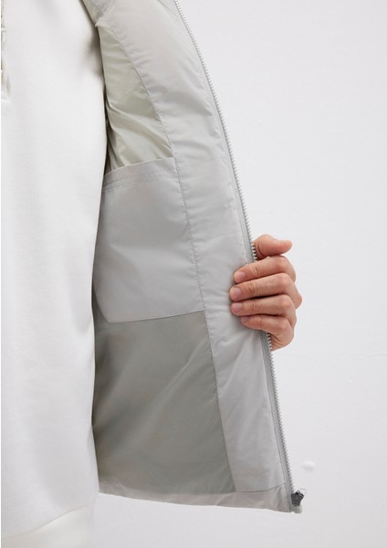 Kapüşonlu Açık Gri Şişme Yelek 0110089-70075
