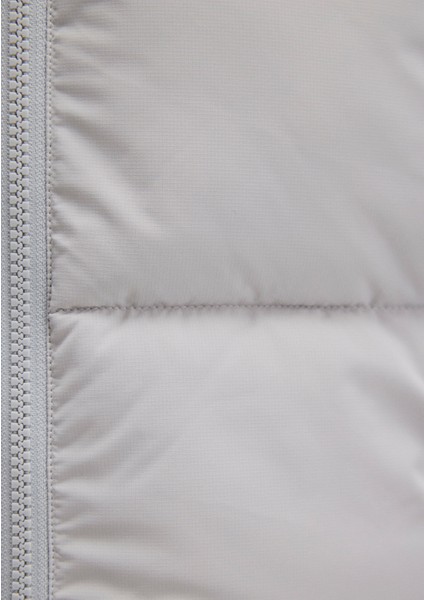 Kapüşonlu Açık Gri Şişme Yelek 0110089-70075