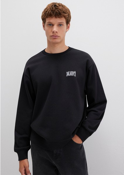 Mavi Logo Baskılı Siyah Sweatshirt 0611716-900