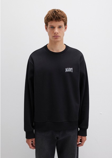 Mavi Logo Baskılı Siyah Sweatshirt 0611716-900