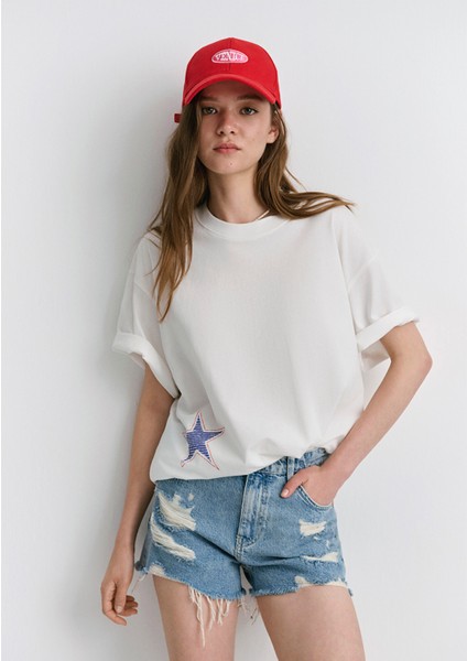 Tyra 90lar Yırtıklı Açık Mavi Jean Şort 1410011-84425