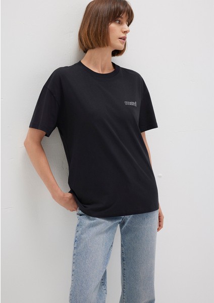 Mavi Logo Baskılı Siyah Tişört 1611309-900