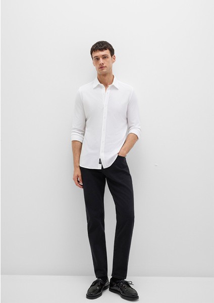 Beyaz Örme Gömlek 0210294-620