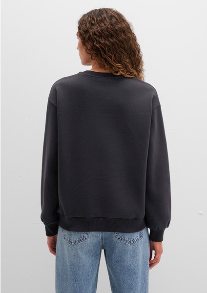 Mavi Logo Baskılı Antrasit Sweatshirt 1611656-82185