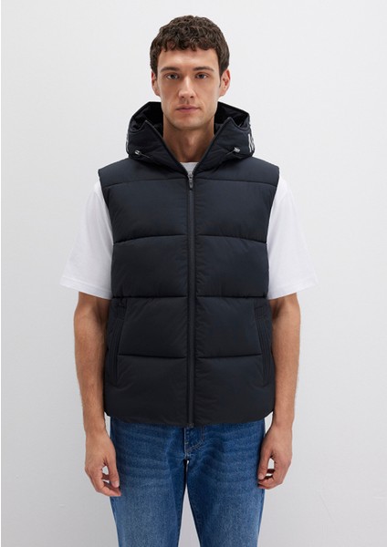 Kapüşonlu Antrasit Şişme Yelek 0110089-80022