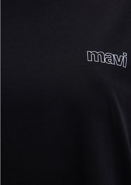Mavi Logo Baskılı Siyah Tişört 1611309-900