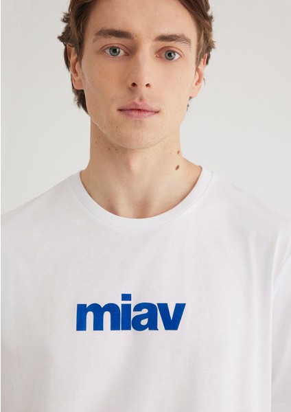 Miav Baskılı Beyaz Tişört 067153-620