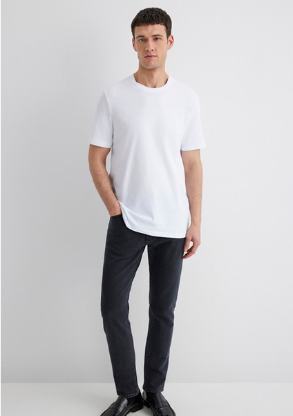 Stretch Beyaz Basic Tişört 0610252-620