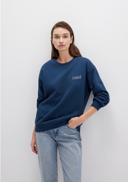 Mavi Logo Baskılı Lacivert Sweatshirt 1611656-82454