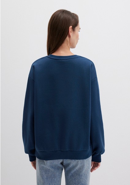 Mavi Logo Baskılı Lacivert Sweatshirt 1611656-82454