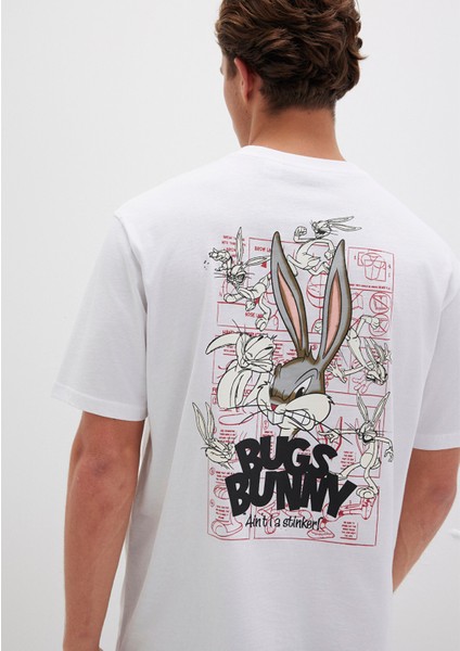 Bugs Bunny Baskılı Beyaz Tişört 0610636-620