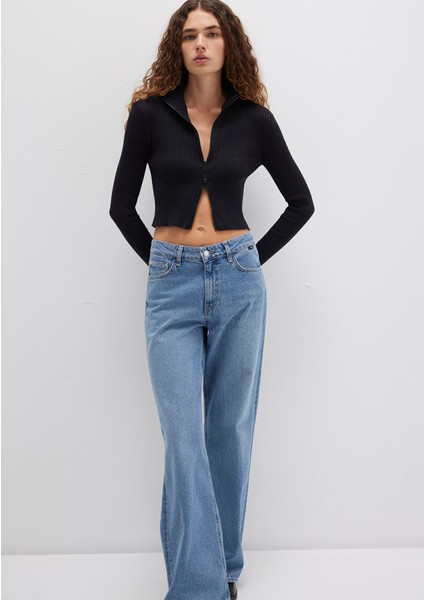 Çift Yön Fermuarlı Siyah Triko 171469-900