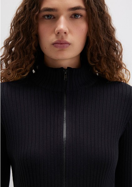 Çift Yön Fermuarlı Siyah Triko 171469-900