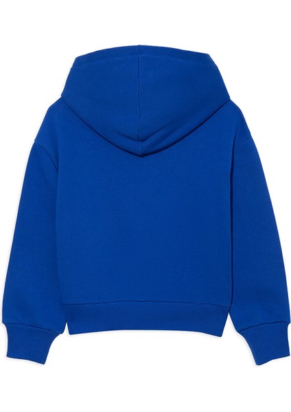 Mavi Logo Baskılı Mavi Kapüşonlu Sweatshirt 6610110-70896