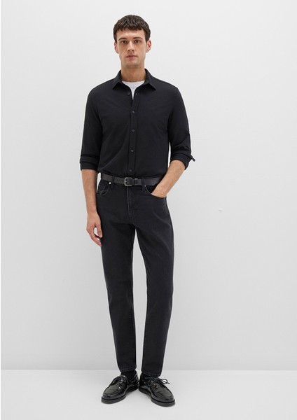 Siyah Örme Gömlek 0210294-900