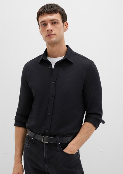 Siyah Örme Gömlek 0210294-900
