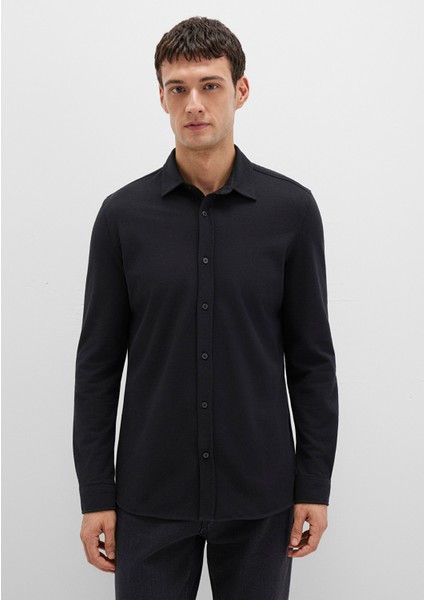 Siyah Örme Gömlek 0210294-900