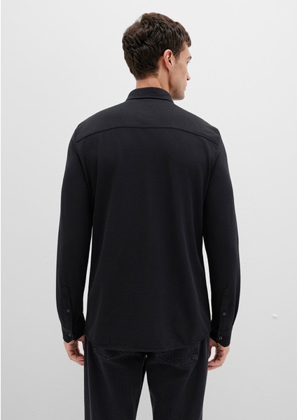 Siyah Örme Gömlek 0210294-900