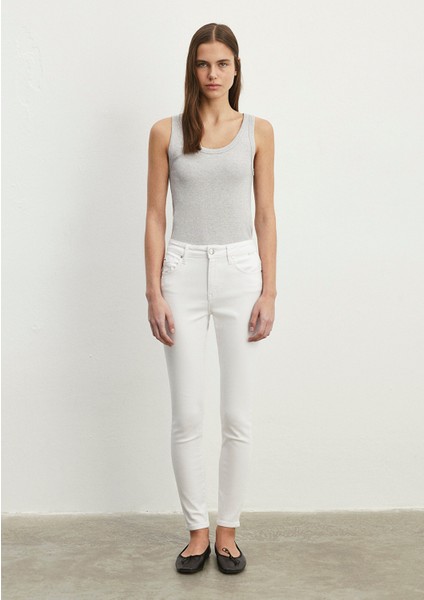 Tess Gold Luxury Beyaz Jean Pantolon 100328-81360