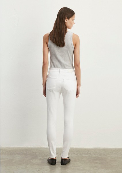 Tess Gold Luxury Beyaz Jean Pantolon 100328-81360