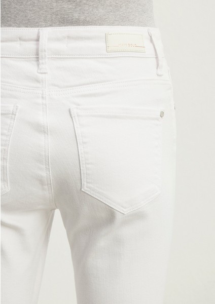 Tess Gold Luxury Beyaz Jean Pantolon 100328-81360